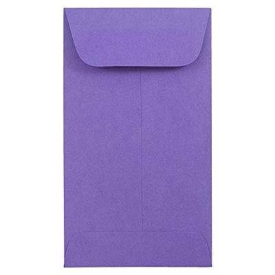 JAM PAPER #5.5 Coin Colored Business Envelopes - 3 1/8 x 5 1/2 - Violet Purple Recycled - Bulk 1000/