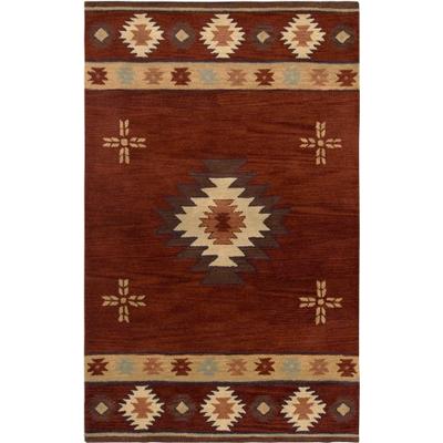 Rizzy Home Southwest Collection SU2009 Handtufted 100% Wool Area Rug 3' x 5' Burgundy