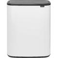 Brabantia Bo Touch Bin - 2 X 30L Inner Buckets (White) Waste/Recycling Kitchen Bin With Removable Compartments + Bin Bags