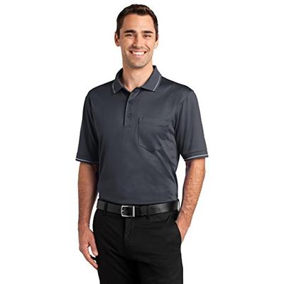 CornerStone Men's Select Snag Proof Tipped Pocket Polo XL Charcoal/ Light Grey