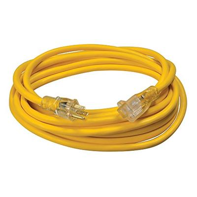 Southwire 02587 12/3 Vinyl Outdoor Extension Cord with Lighted End, 25-Foot