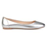 Brinley Co. Womens Comfort Sole Faux Leather Round Toe Flats Silver, 8 Regular US screenshot. Shoes directory of Clothing & Accessories.