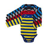 Leveret 4 Pack Long Sleeve Bodysuit 100% Cotton Stripes Boy 3-6 Months Multi 3 screenshot. Infant Bodysuits directory of Clothes.