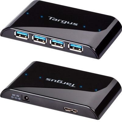 4port USB 3.0 Hub Superspeed 5gb/S Pc/Mac/Netbook Black