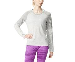 adidas Women's Performer Cover-Up Medium Grey Heather/MGH Solid Grey/Matte Silver T-Shirt LG