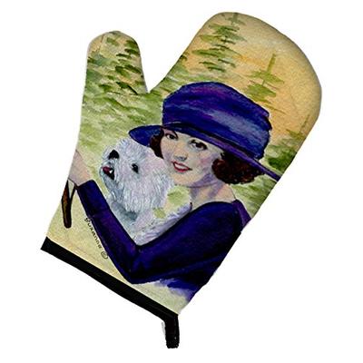 Caroline's Treasures SS8532OVMT Woman driving with her Westie Oven Mitt, Large, multicolor