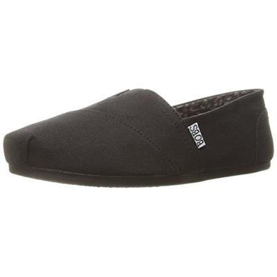 BOBS from Skechers Women's Plush - Peace and Love Flat, Black, 9.5 W US