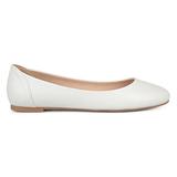 Brinley Co. Womens Comfort Sole Faux Leather Round Toe Flats White, 8 Regular US screenshot. Shoes directory of Clothing & Accessories.