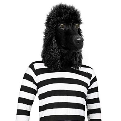 Off the Wall Toys Standard Poodle Mask Dog Halloween Costume Face Mask Kennel Club (Black)