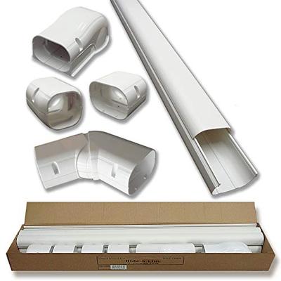 Hide-A-Line 4" 14 Ft Mini split and Central Air Conditioner & Heat Pump Line Set Cover Kit Decorativ