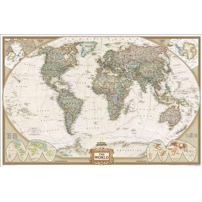 World Executive Wall Map Map Type: Enlarged Size (48" x 73") - Paper