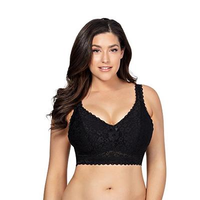 PARFAIT Women's Lace Bralette 38FF UK Black, Adriana P5482