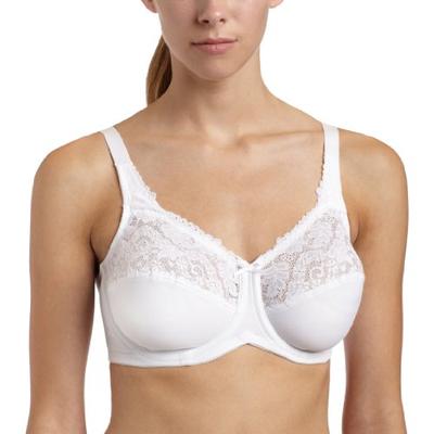 Lilyette Women's Plus Size Comfort Lace Minimizer Bra, White