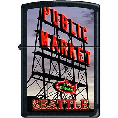 Zippo Seattle's Pike Place Fish Market Black Matte Windproof Lighter NEW Rare