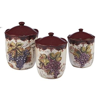 Certified International Corp 23740 Vintners Journal 3 piece Canister Set Multicolor