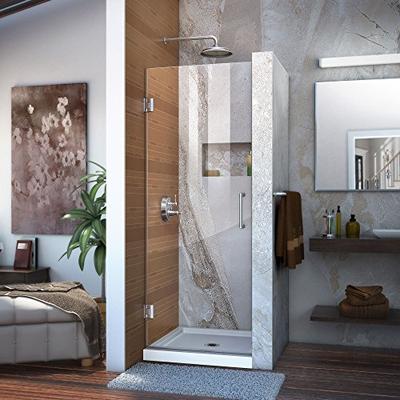 DreamLine Unidoor 27 in. Frameless Hinged Shower Door in Chrome finish, SHDR-20277210F-01