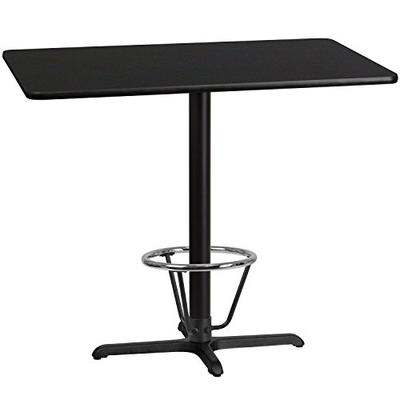 Flash Furniture 30'' x 48'' Rectangular Black Laminate Table Top with 22'' x 30'' Bar Height Table B