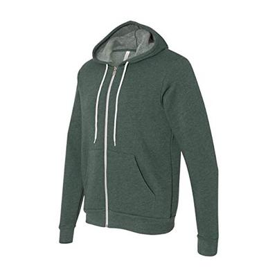 CN POLY/CTN FLCE FULL ZIP HOOD, HEATHER FOREST, S