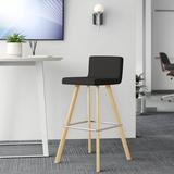 Upper Square™ Gladwell 24" Bar Stool Upholstered/Leather in Black | 36.5 H x 18 W x 20.5 D in | Wayfair DF60DACD7FEC4AB1B196C87886032C10