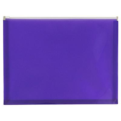 JAM PAPER Plastic Envelopes with Zip Closure - Letter Booklet - 9 3/4 x 13 - Purple - 12/Pack