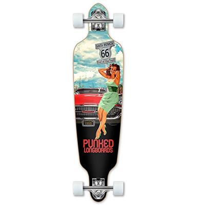 Yocaher Punked Route 66 Series RTE 66 Longboard Complete Skateboard - Available in All Shapes (Drop
