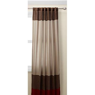 Madison Park Amherst Polyoni Pintuck Window Curtain Panel, 50" x 84", Red