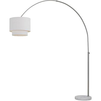AF Lighting 9124-FL Brushed Nickel Arched Floor Lamp with Fabric Shade