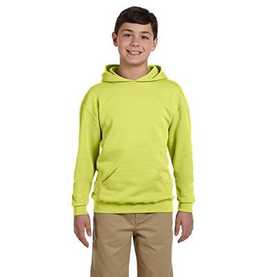 Jerzees Youth 8 oz., 50/50 NuBlend Fleece Pullover Hood L SAFETY GREEN