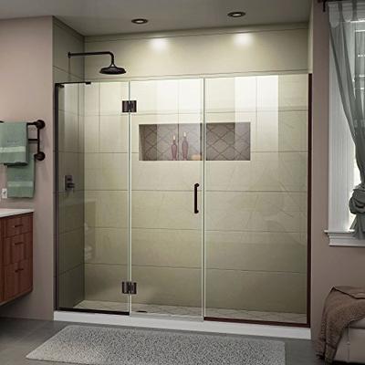 DreamLine Unidoor-X 68-68 1/2 in. W x 72 in. H Frameless Hinged Shower Door in Oil Rubbed Bronze, D3