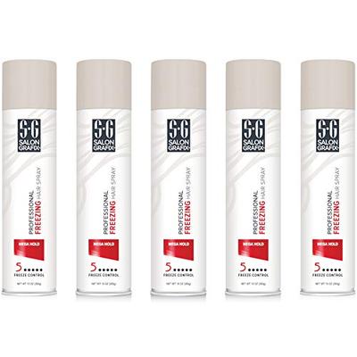 Salon Grafix Mega Hold Professional Freezing Hair Spray, 10 Ounces each (Value Pack of 5)