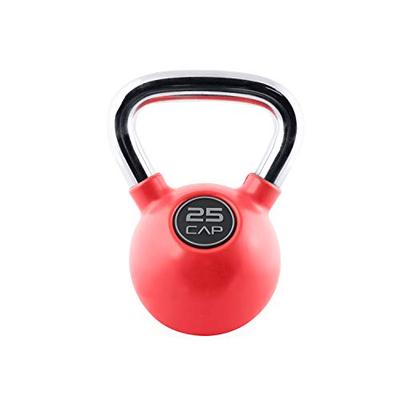 CAP Barbell Colored Rubber Coated Kettlebell with Chrome Handle, 25 lb