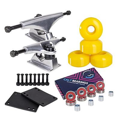 Cal 7 Skateboard Package Combo with 5 Inch / 129 Millimeter Trucks, 52mm 99A Wheels, Complete Set of