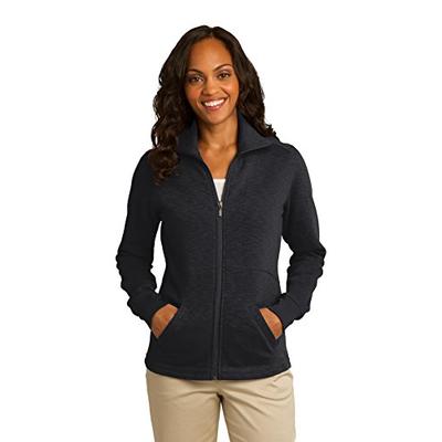 Port Authority Women's Slub Fleece Full Zip Jacket XXL Black